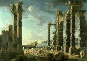 Leonardo Coccorante Port of Ostia in Calm Weather Spain oil painting artist